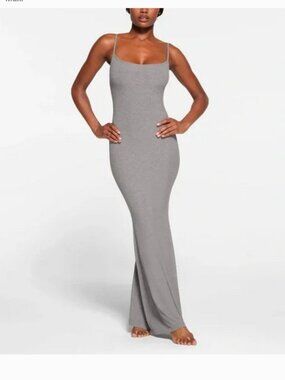 SKIMS SOFT LOUNGE LONG SLIP  DRESS